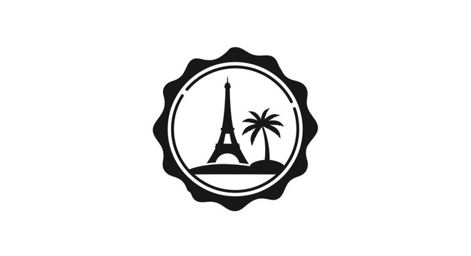 Eiffel Tower and Palm Tree Logo.