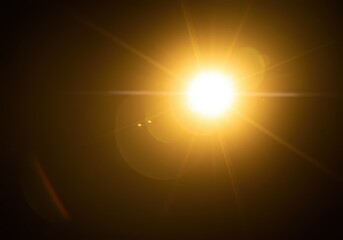 Fototapeta premium Abstract golden light leak overlay creating a soft, warm background effect with glowing optical lens flare texture, subtle, beams, intensity