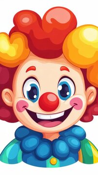 selective focus happy clown on white background