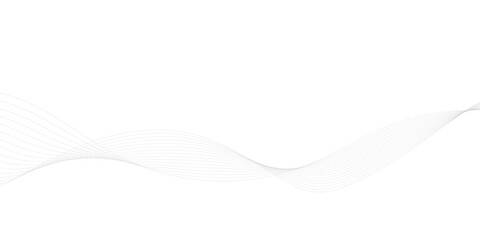 Fototapeta premium Undulate Grey Swirl Sound Wave Frequency Twisted Curve Lines Geometric Border Pattern Isolated On Transparent Background Vector Illustration