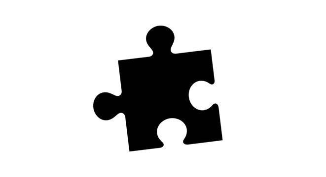 Black puzzle piece shape symbol.