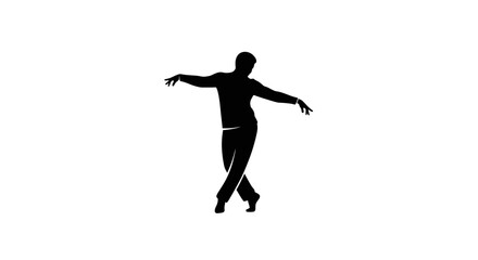 Obraz premium Silhouette of a dancing man.