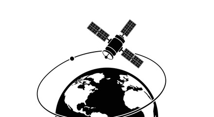 Satellite in Space Orbiting Earth. © aldi