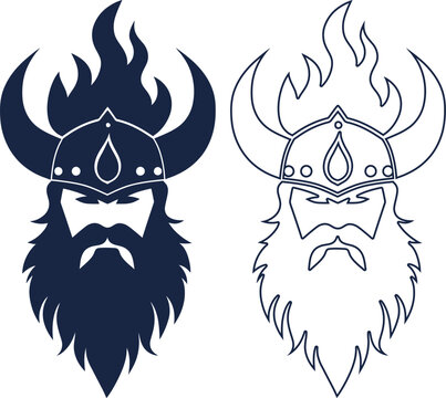 Viking Head Silhouette Vector