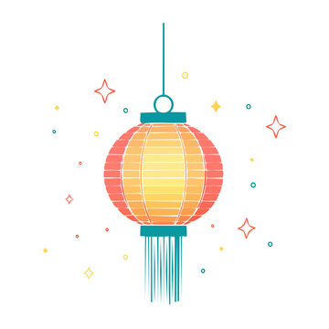 Flat design lighthouse with sun rays