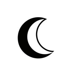 Black crescent moon symbol icon. © yanti