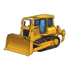 Obraz premium Yellow bulldozer illustration with a clean background