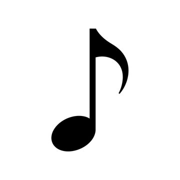 Black eighth note musical symbol icon.