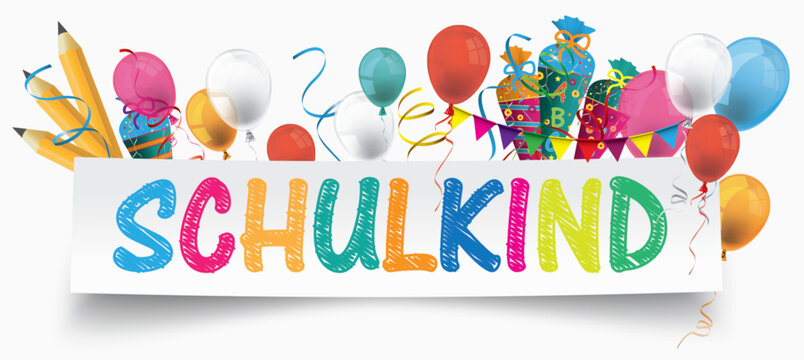 Schulanfang Design mit dem Schriftzug Schulkind