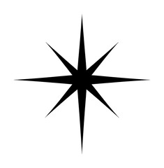 Fototapeta premium PNG Black eight-pointed star illustration.