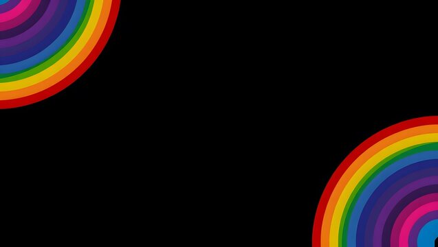 Colorful Spiral Rainbows on Black Background for Creative Projects