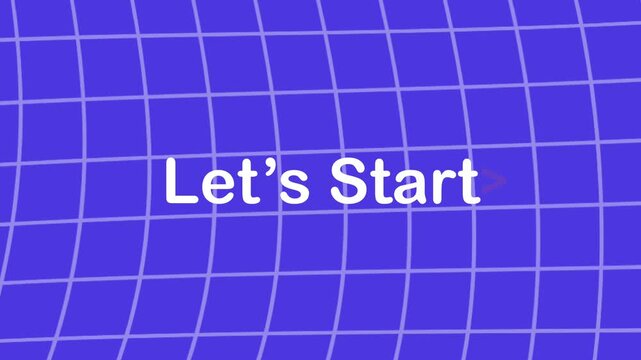 Let's Start Typing Animation with Blinking Cursor on Abstract Grid Background