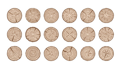 Wooden timber tree trunk stump cross section lumber cut concept vintage halftone engraved vector illustration graphic element design © Rashida