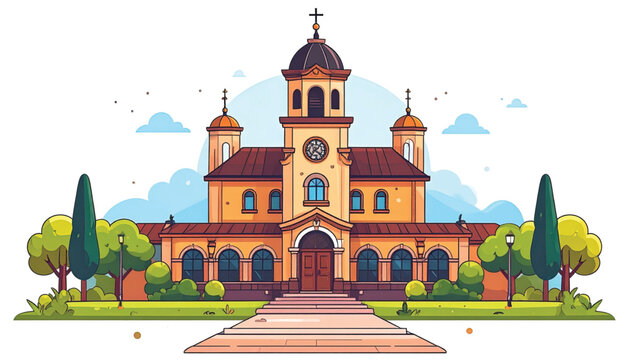 Large Catholic Church Building Architecture.