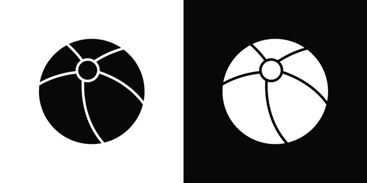 Beach ball icon symbols clipart flat designs