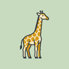 Obraz premium A simple vector illustration of a tall standing giraffe animal