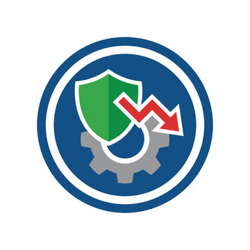 A digital icon showing a green shield and red arrow