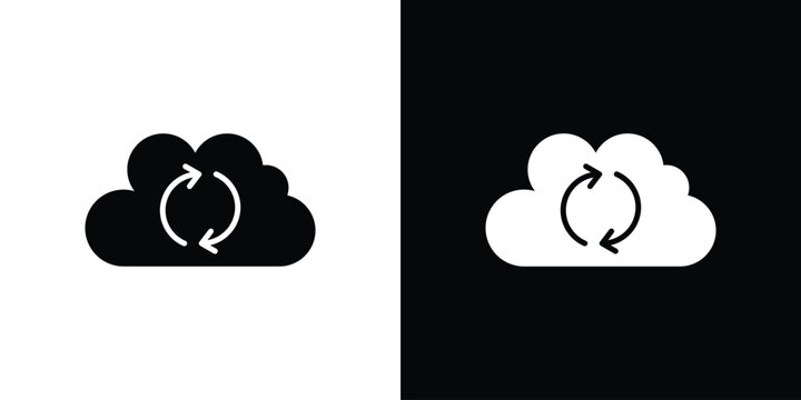 Cloud sync icon symbols clipart flat designs