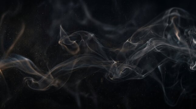 Smoke, fog, misty atmosphere, dark background, abstract