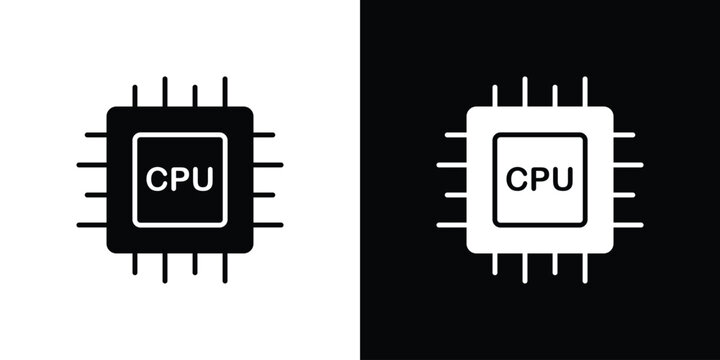 CPU icon symbols clipart flat designs
