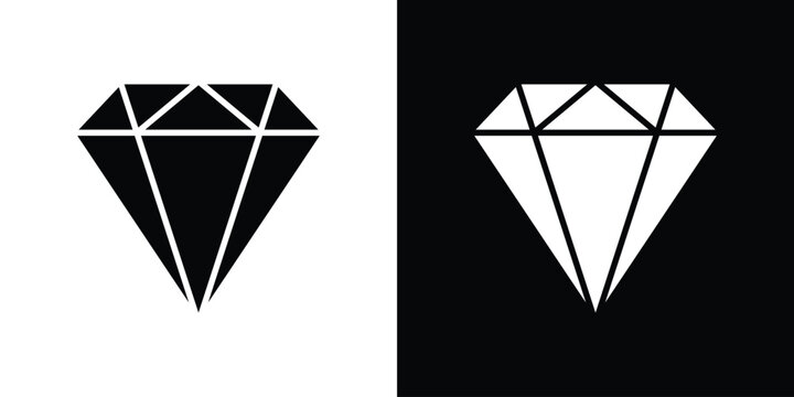 Diamond icon symbols clipart flat designs
