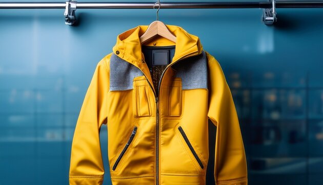 a yellow jacket hanging on a rack symbolizing artificial intelligence transforming the retail industry landscape