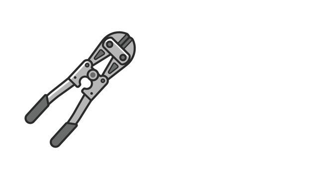 Heavy duty bolt cutters tool isolated on white background