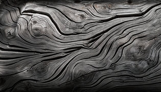 detailed felled tree trunk texture in warm gray and black and white