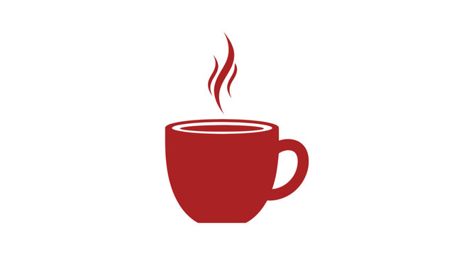 Red Coffee Mug with Steam Rising.