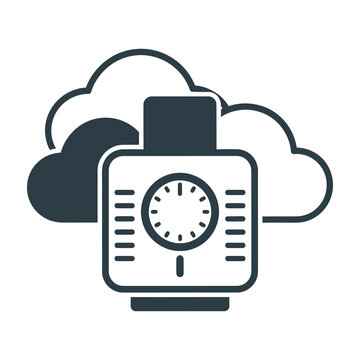 Cloud storage device with clock timer and data backup