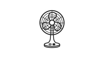Obraz premium Simple graphic of a tabletop electric fan on white background