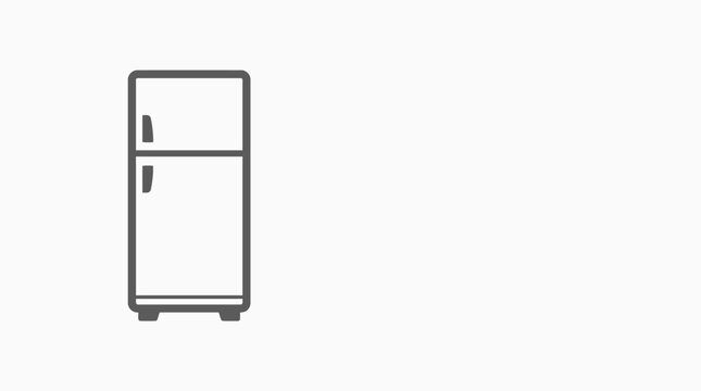 Simple outline icon of a double door refrigerator appliance