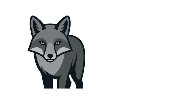 Stylized fox illustration facing forward graphic design
