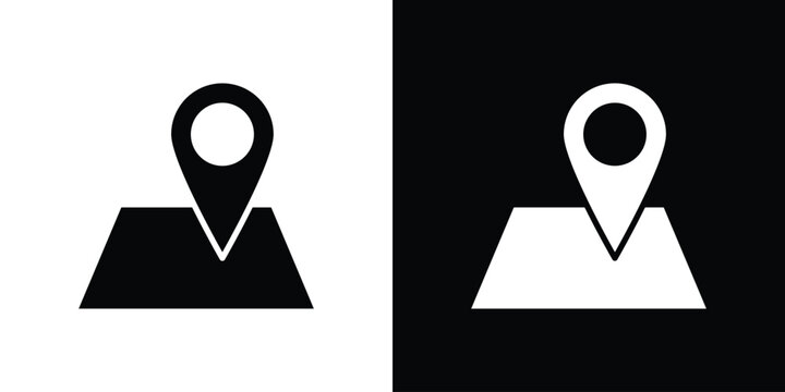 Map icon symbols clipart flat designs