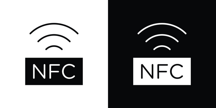 NFC icon symbols clipart flat designs