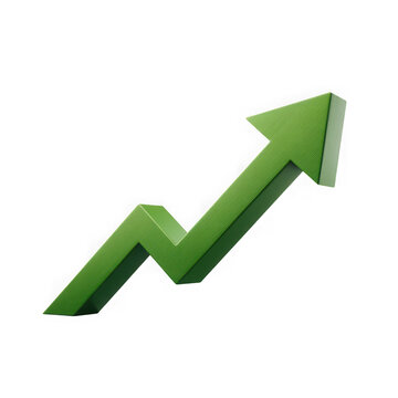 Green upward growth arrow chart icon