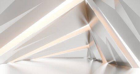 Fototapeta premium Architecture background geometric arched interior 3d render