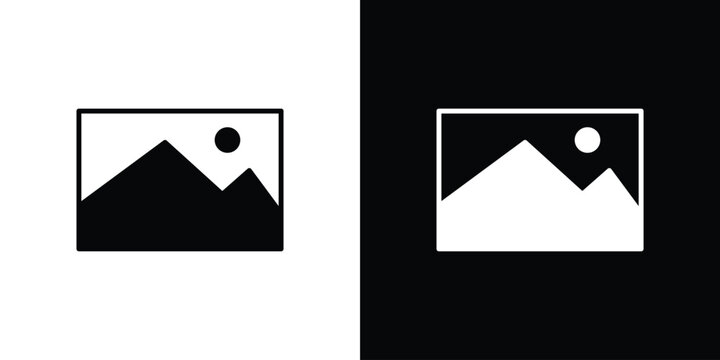 Picture icon symbols clipart flat designs