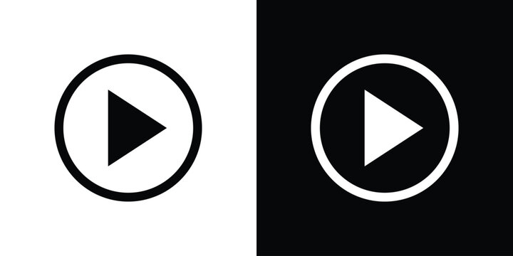 Play button icon symbols clipart flat designs