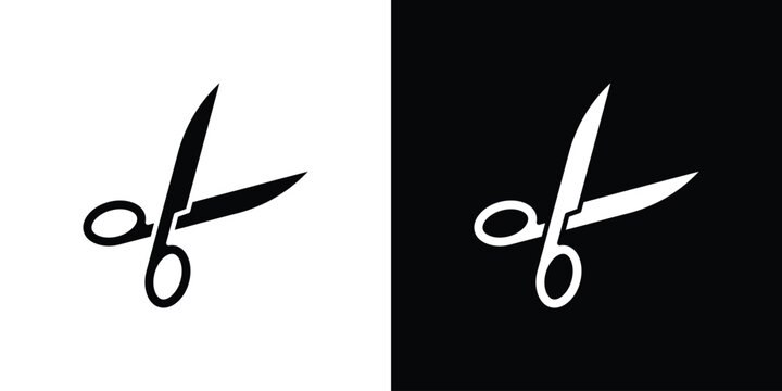 Scissor icon symbols clipart flat designs