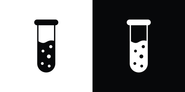 Test tube icon symbols clipart flat designs