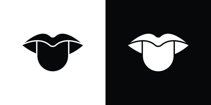 Tongue icon symbols clipart flat designs