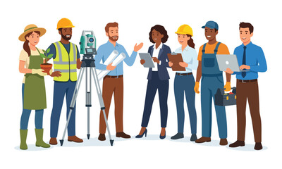 Fototapeta premium Diverse Career Group and Workers Standing Together