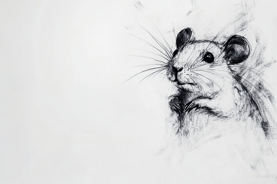 Colorful crayon drawing of a hamster by a child. Concept of early childhood education and creativity.