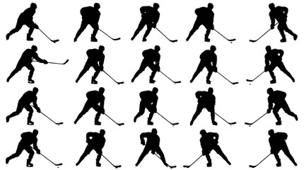 Silhouette ice skater performing jumps in sequence isolated on transparent background, Vector © Riyadkingline