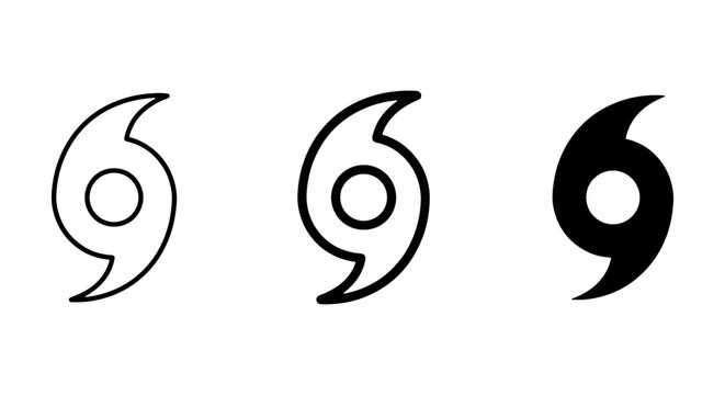Hurricane Symbols Set, Weather Icons, Storm Warning Graphics, Cyclone Icons, Tropical Storm Alert, Weather Forecast Icons, Natural Disaster Symbols