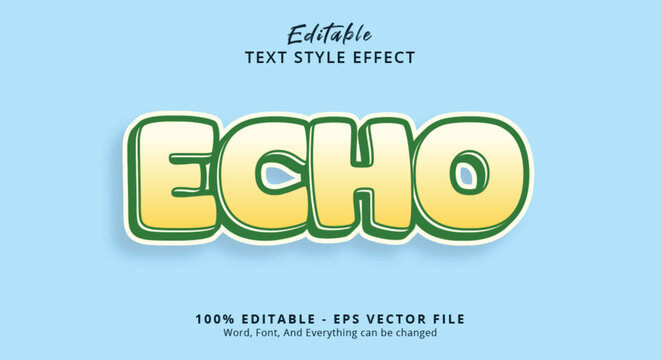 echo editable text effect, template text