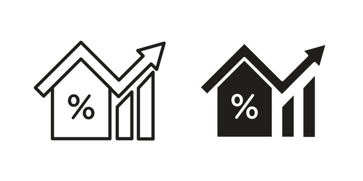 Mortgage Icon for mobile application, button and website design.