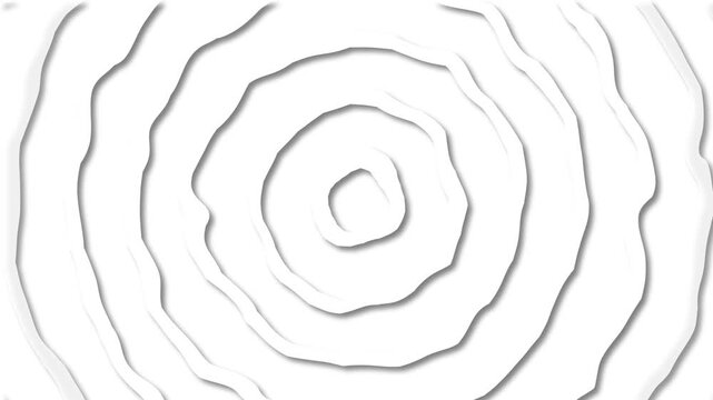 Abstract paper cutout circles with soft shadows on a clean background, creating a minimal concentric pattern animation