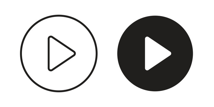 Play icon for mobile application, button and website design.